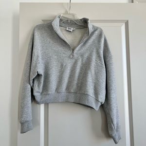 Princess Polly half zip cropped sweatshirt